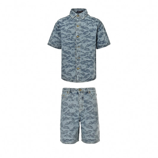 Monogram Denim Ensemble | Indigo Washed