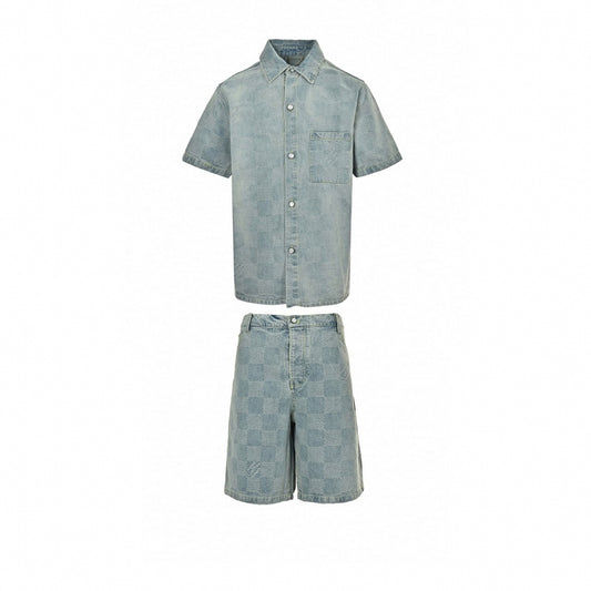 Damier Pop Denim Set | Light Indigo