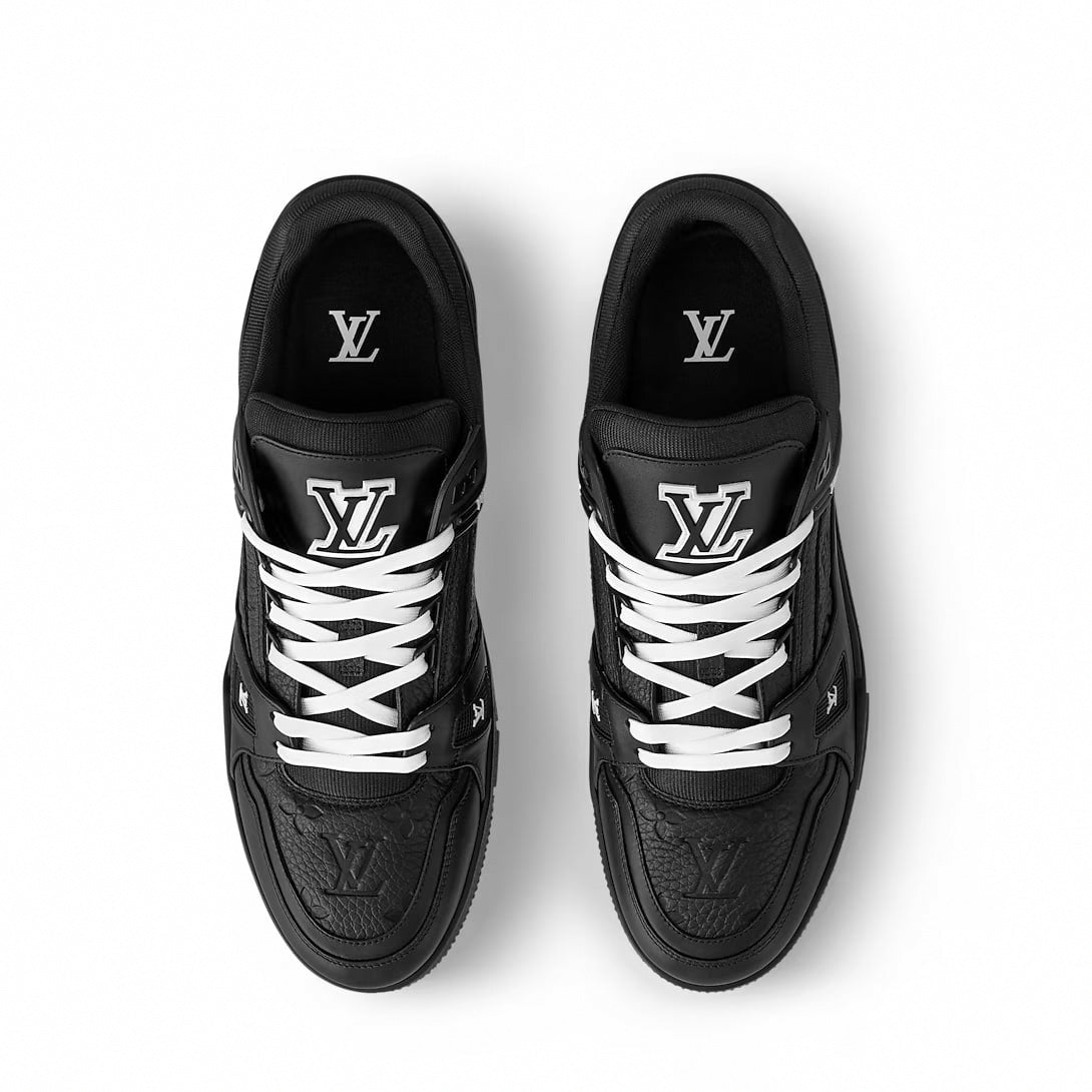 Contrast-Lace Embossed LV Trainer