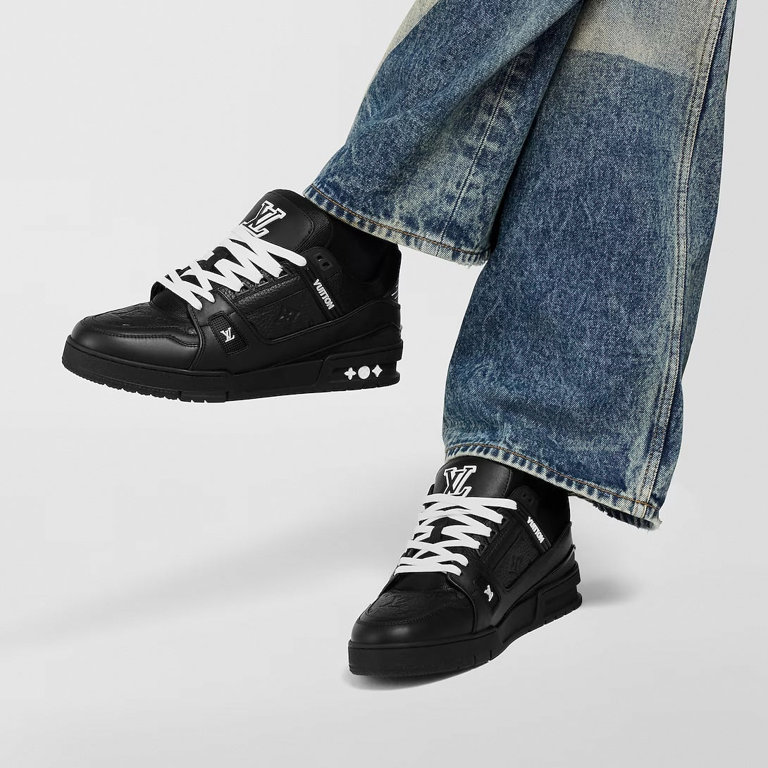 Contrast-Lace Embossed LV Trainer