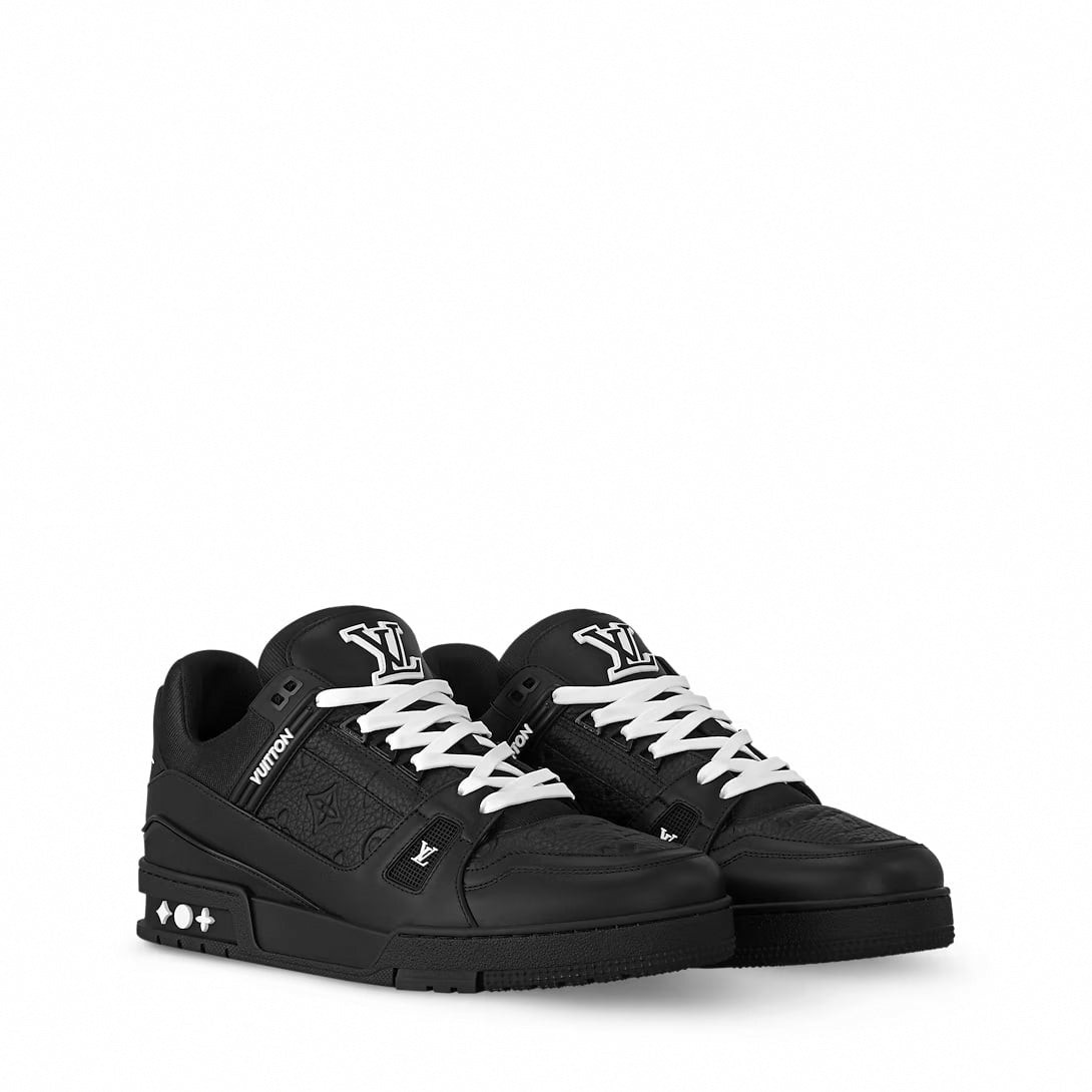 Contrast-Lace Embossed LV Trainer