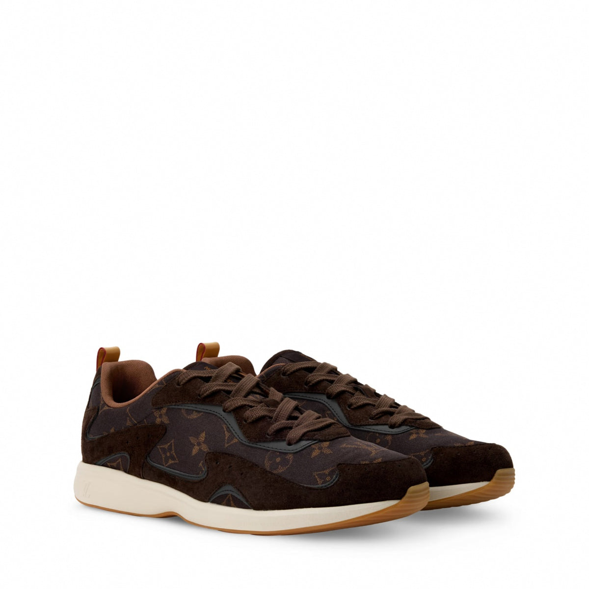 Chocolate Suede & Monogram Soft Sneaker