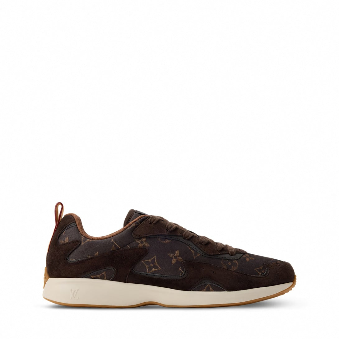 Chocolate Suede & Monogram Soft Sneaker