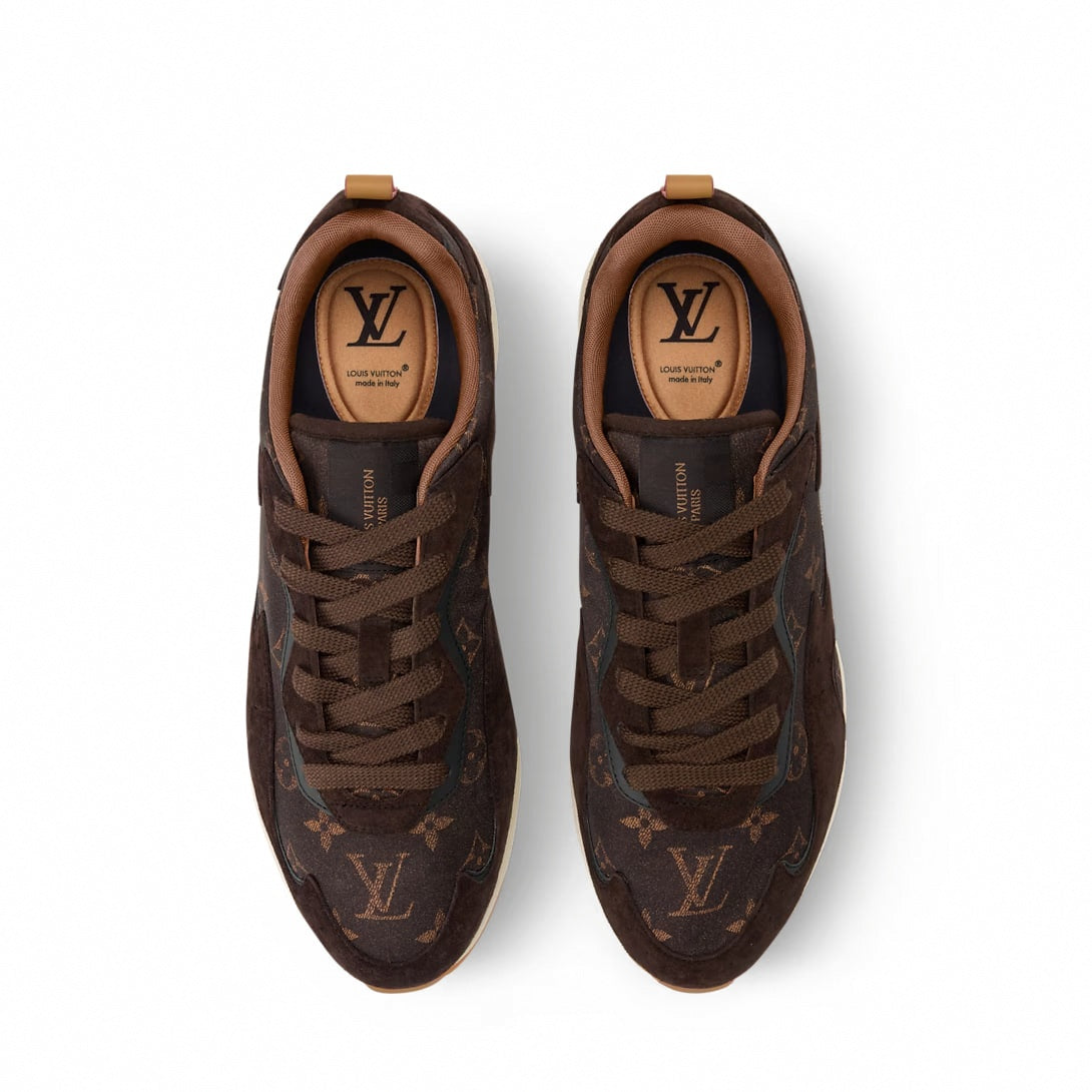 Chocolate Suede & Monogram Soft Sneaker