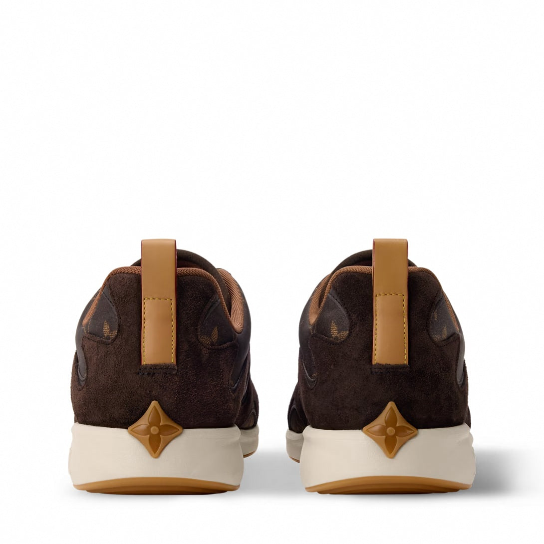 Chocolate Suede & Monogram Soft Sneaker