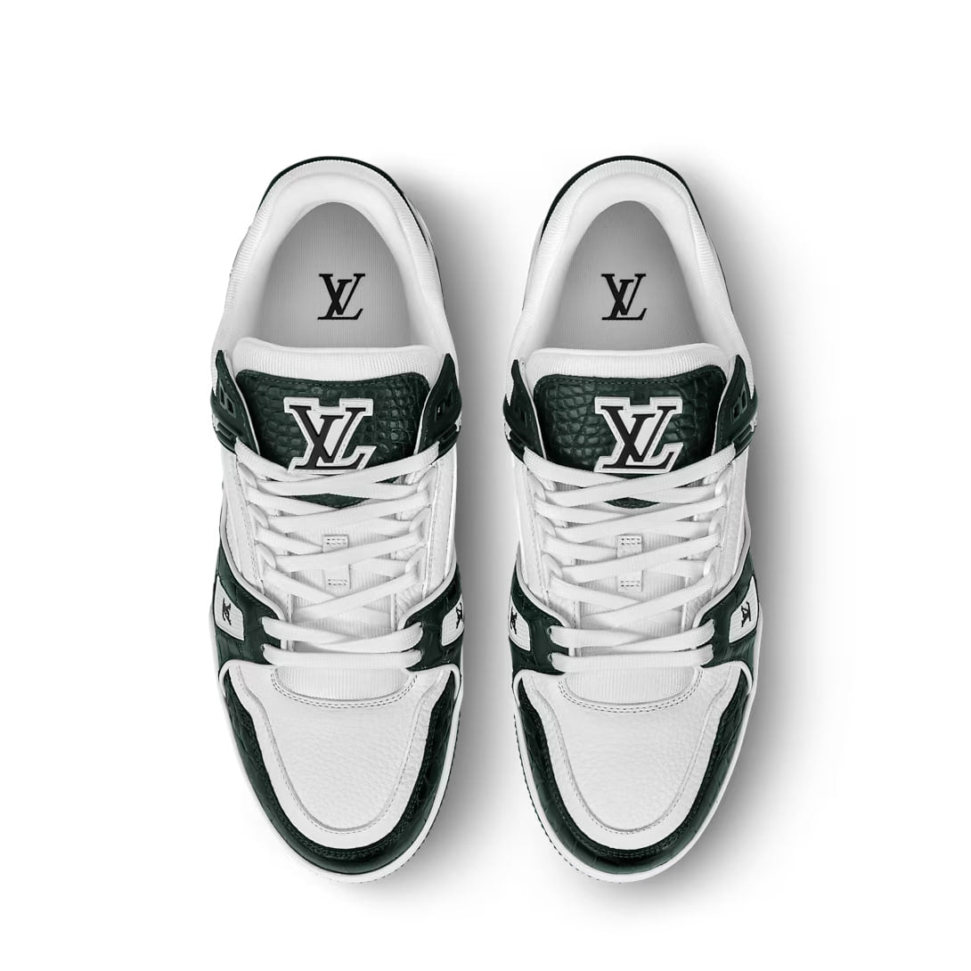 Forest Croc-Embossed LV Trainer