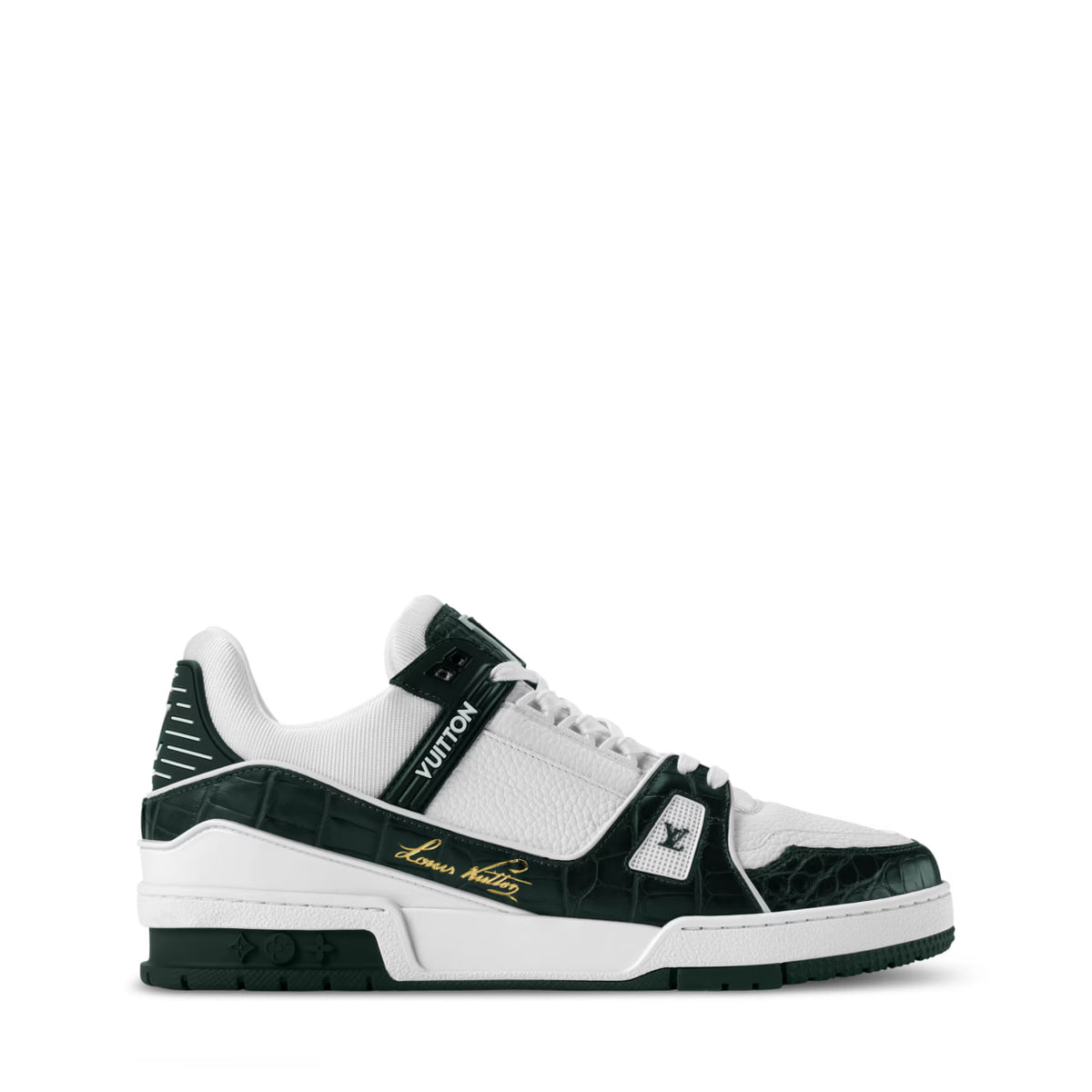 Forest Croc-Embossed LV Trainer