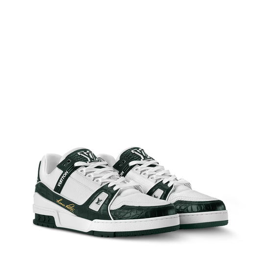 Forest Croc-Embossed LV Trainer