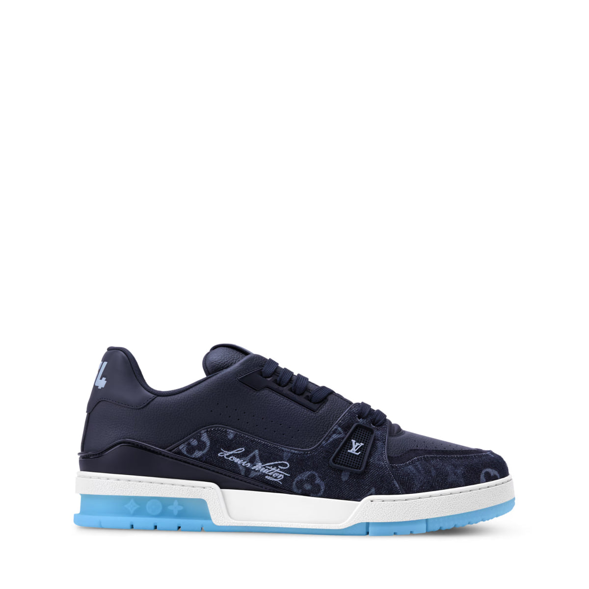 Navy Monogram Denim & Icy Sole LV Trainer