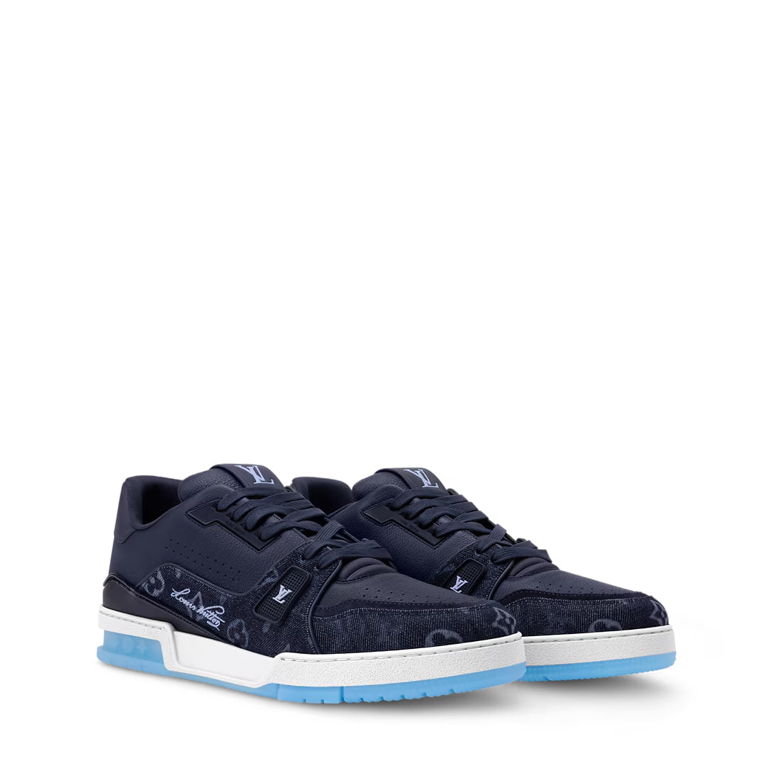 Navy Monogram Denim & Icy Sole LV Trainer