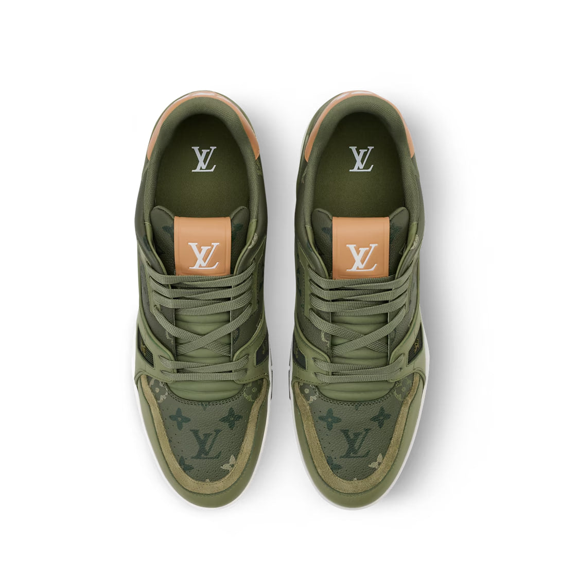 Olive Calfskin & Monogram Canvas LV Trainer
