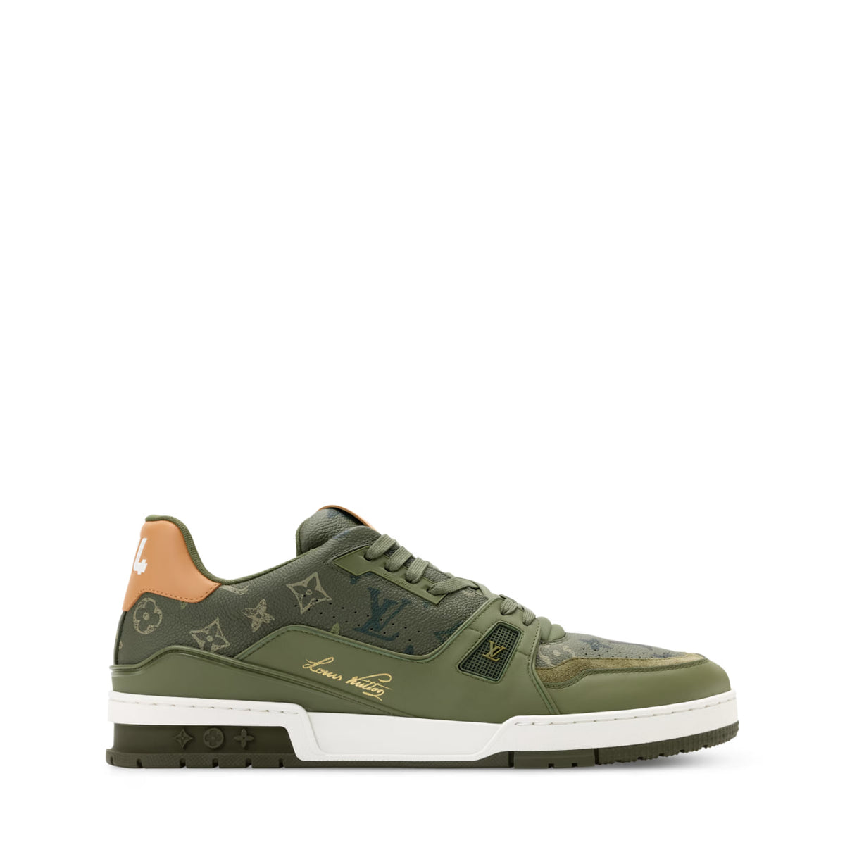Olive Calfskin & Monogram Canvas LV Trainer