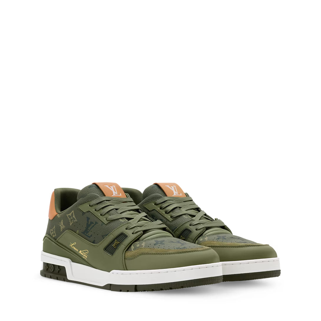 Olive Calfskin & Monogram Canvas LV Trainer