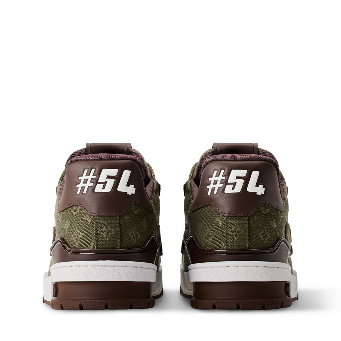Khaki Monogram Denim & Calfskin LV Trainer