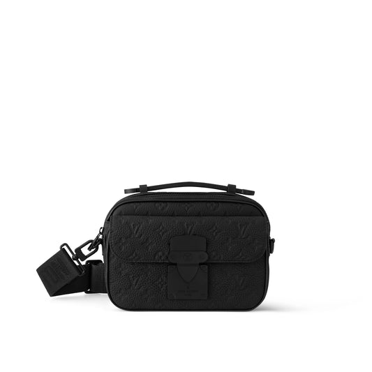 S-Lock Messenger Taurillon Monogram | Triple Black