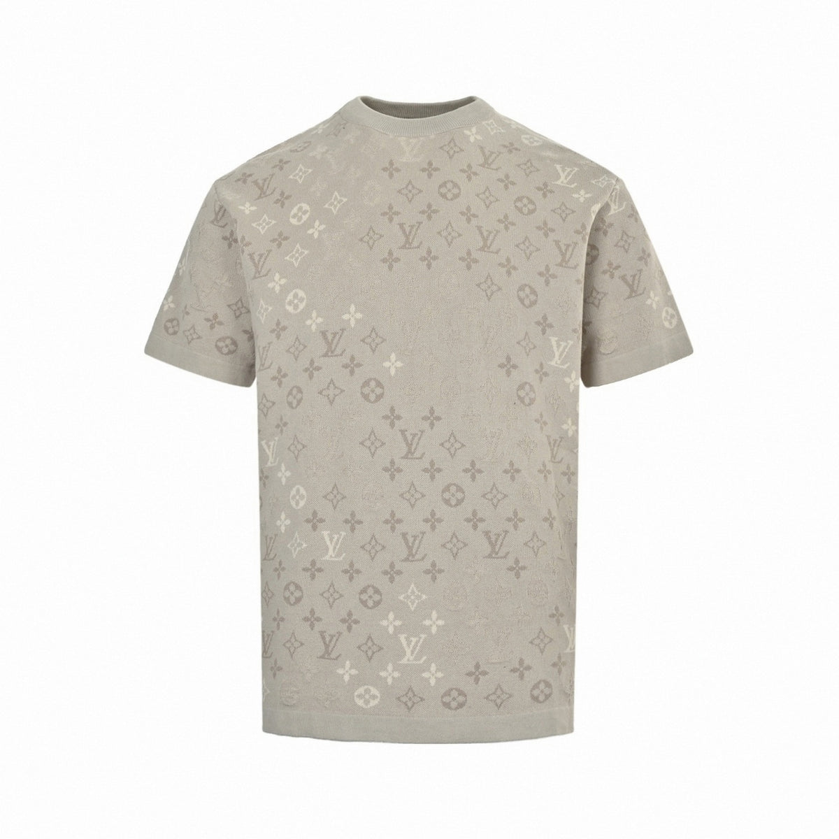 Monogram Jacquard Knit T-Shirt - Beige